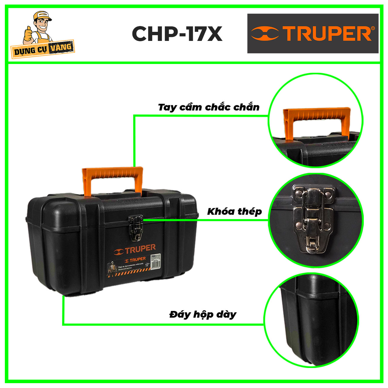 Thùng đồ nghề nhựa,Thùng đựng đồ nghề dụng cụ sửa chữa Truper chp-17/20/23x