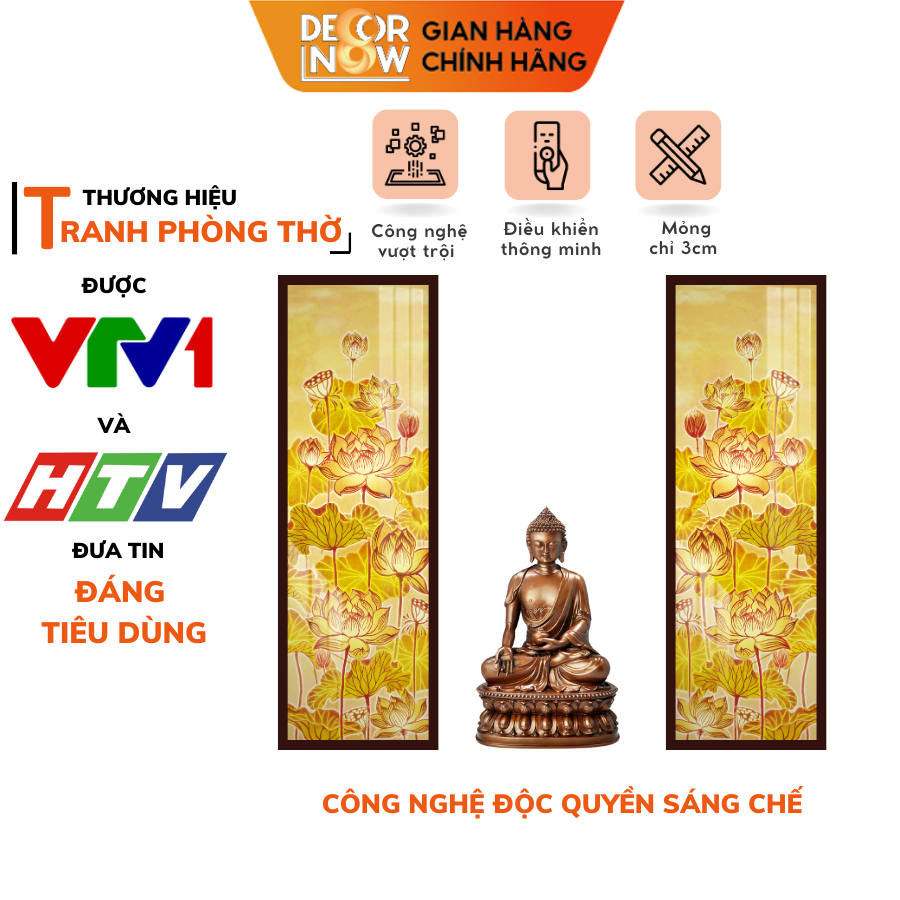 Đèn Hào Quang Phật In Tranh Trúc Chỉ ĐỐI DECORNOW, Trang Trí Ban Thờ Cho Tượng Phật, Hào Quang Trúc Chỉ DCN-29