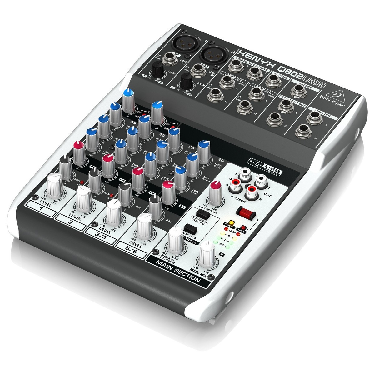 Mixer thu âm 8 cổng vào Behringer XENYX Q802USB - Hàng nhập khẩu