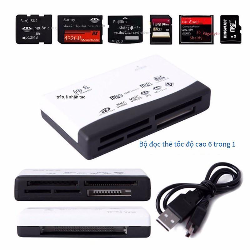 Đảm bảo chất lượng Đầu đọc thẻ USB2.0 hộp mật khẩu thẻ nhớ điện thoại di động tất cả trong một Đầu đọc thẻ tốc độ cao 6 trong một TF/CF