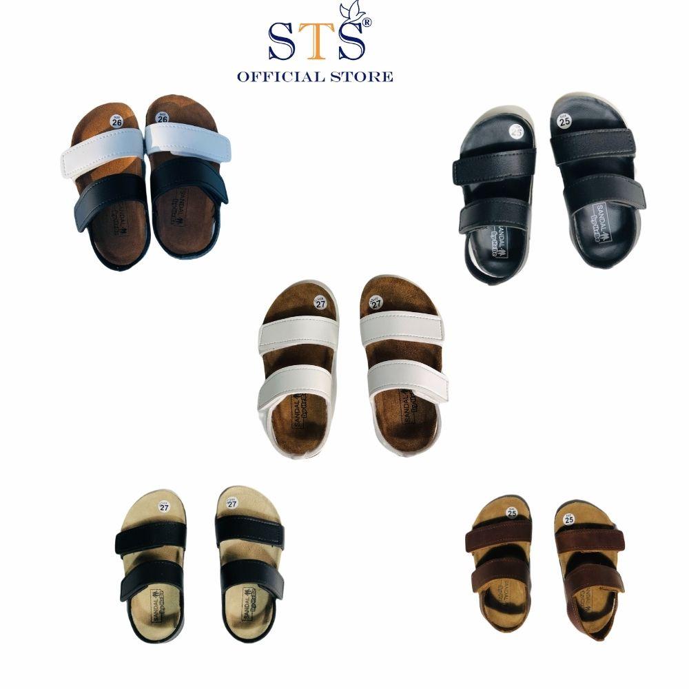 Dép SanDal Trẻ Em Dép da bò thật nguyên tấm Bioline đế trấu quai ngang êm ái thời trang tốt cho sức khỏe bé mã STK07