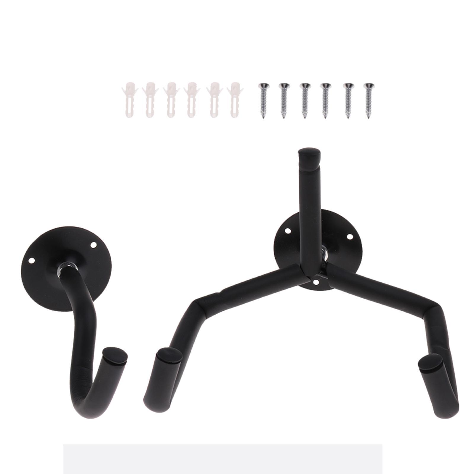 6Sets Horizontal Acoustic Electric Guitar Mount Holder Black Musical