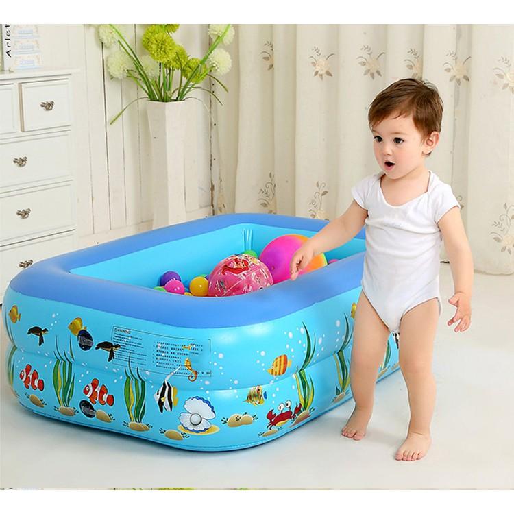 Bể phao 1m20 loại dày 2 tầng tặng kèm miếng vá - bể bơi cho bé - Chọn mua kèm bơm điện khi đặt hàng