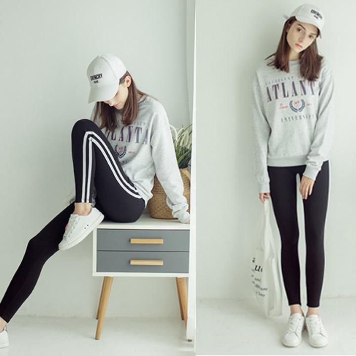 Quần legging tập Yoga kẻ sọc ôm cực đẹp