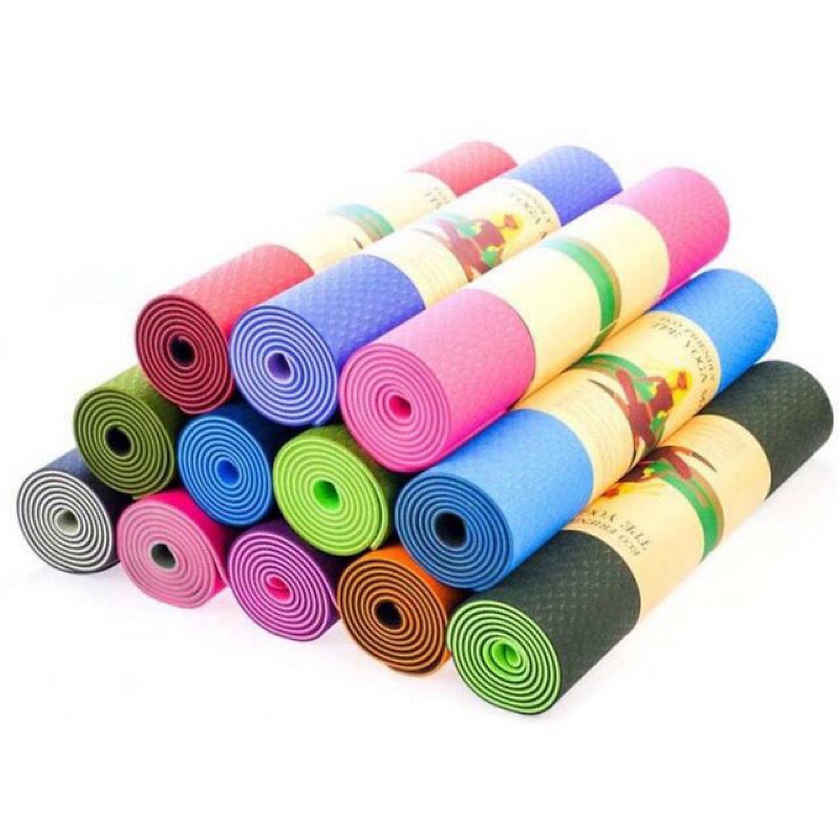 Thảm yoga TPE 2 lớp kích thước 183*61 độ dày 6mm