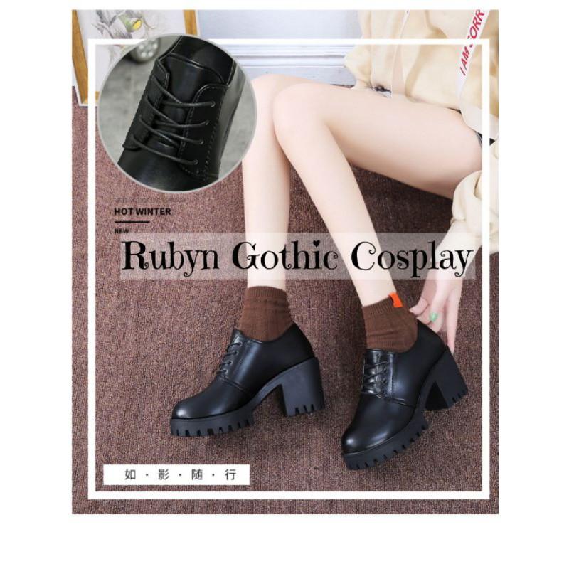 Giày Boots cao gót mẫu mới, giày cao gót phong cách gothic (Size 35 - 40 )