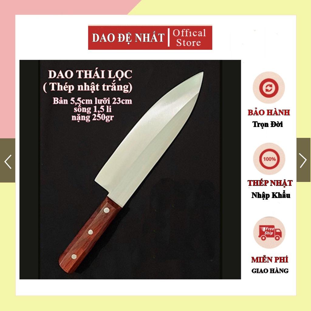 Dao nhà bếp Nhật chuyên thái thịt làm 100% từ thép trắng không gỉ chuôi gỗ