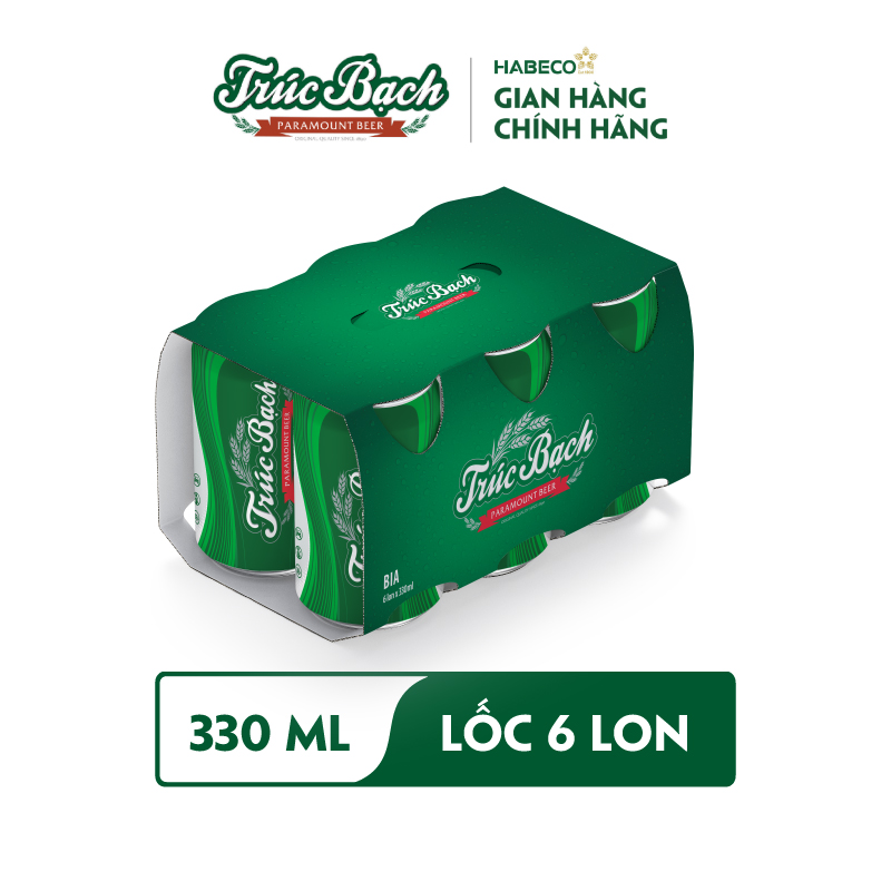 Lốc 6 lon Bia Trúc Bạch (330ml/lon)
