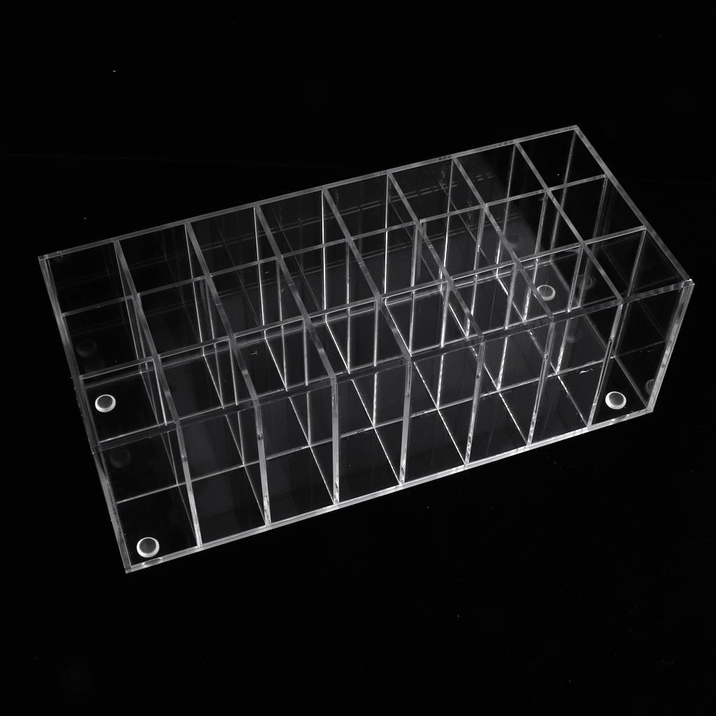 2x Lipstick Holder Lip Gloss Display Stand 24 Grids Acrylic Makeup Organizer