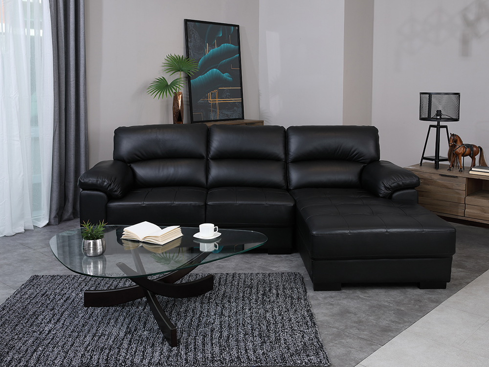 Ghế Sofa Góc L/Trái, Ghế Sofa  MORETTO Màu Đen Index Living Mall Nhập Khẩu Thái Lan