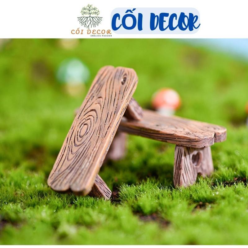 Tiểu cảnh mini ️ Mô hình ghế công viên trang trí tiểu cảnh, sen đá, bể terrarium