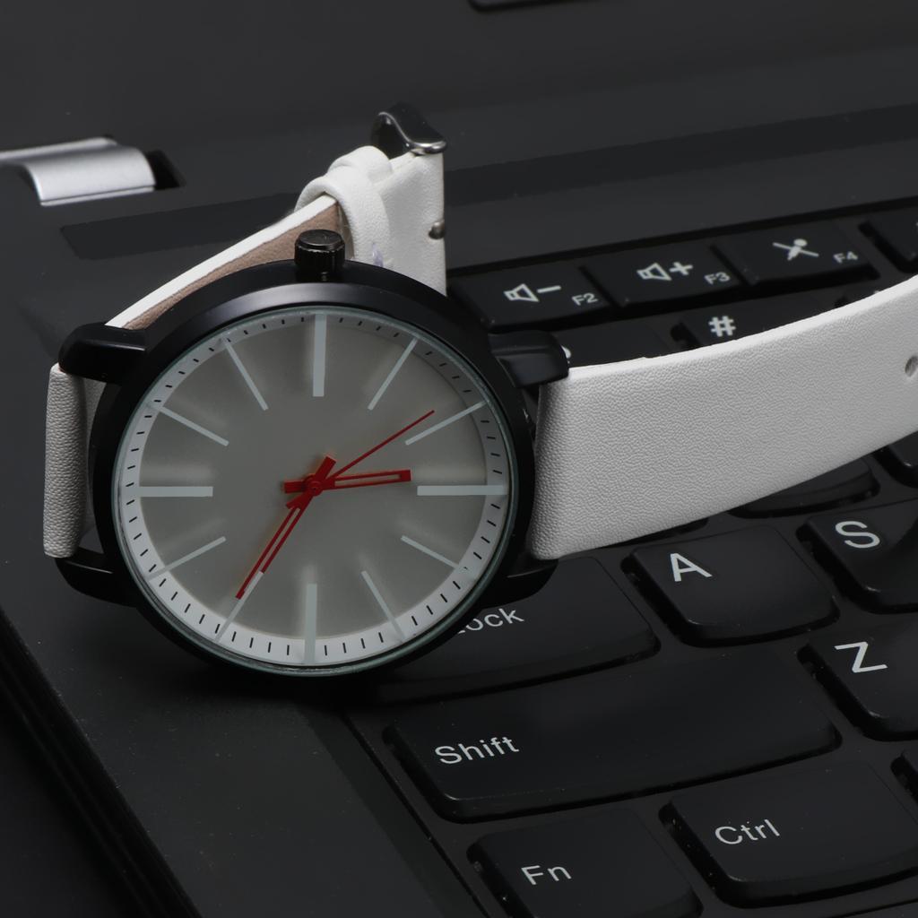 Men's Watch PU Leather Band Analog Quartz Wrist Watches Fashion Gift