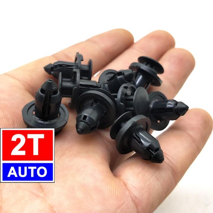 Bộ 10 đinh tán, chốt vít nở vit Nhựa 10mm Loại nẫy bấm chuyên dùng cho xe hơi ô tô:  SKU:325