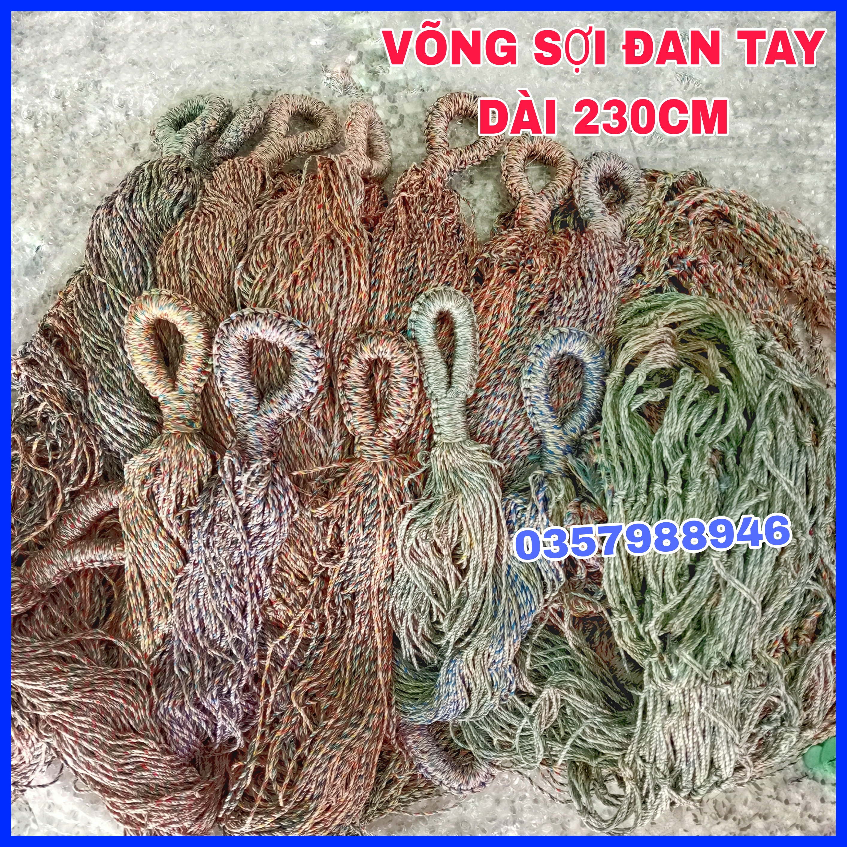 Võng lưới đan tay thủ công dây dù bó đầu chắc chắn, võng lưới treo du lịch dã ngoại