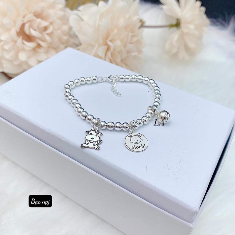 Lắc Tay Khắc Tên, Vòng tay Bi ️Miễn Phí khắc️ hoạ tiết kèm con giáp, Bạc Ta- Bạc Npj