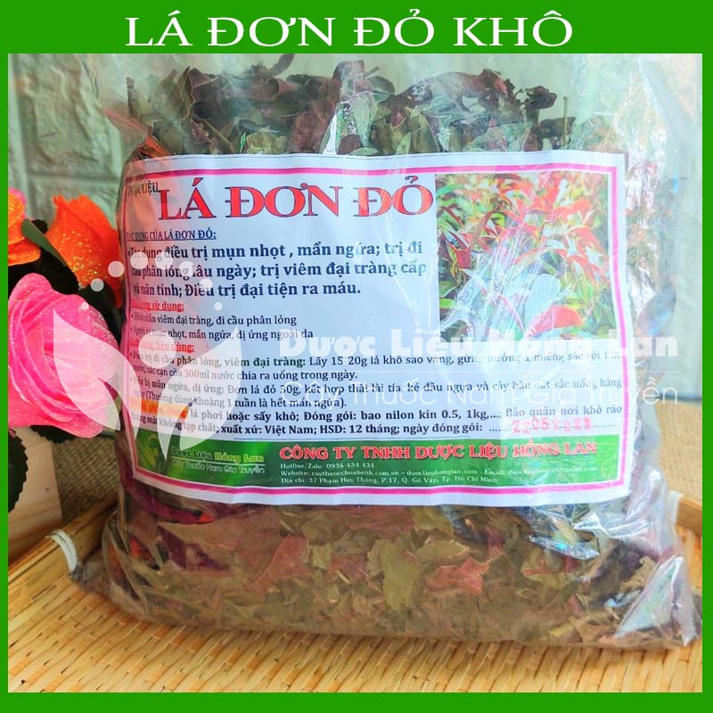 LÁ ĐƠN ĐỎ khô sạch đóng gói 500gram