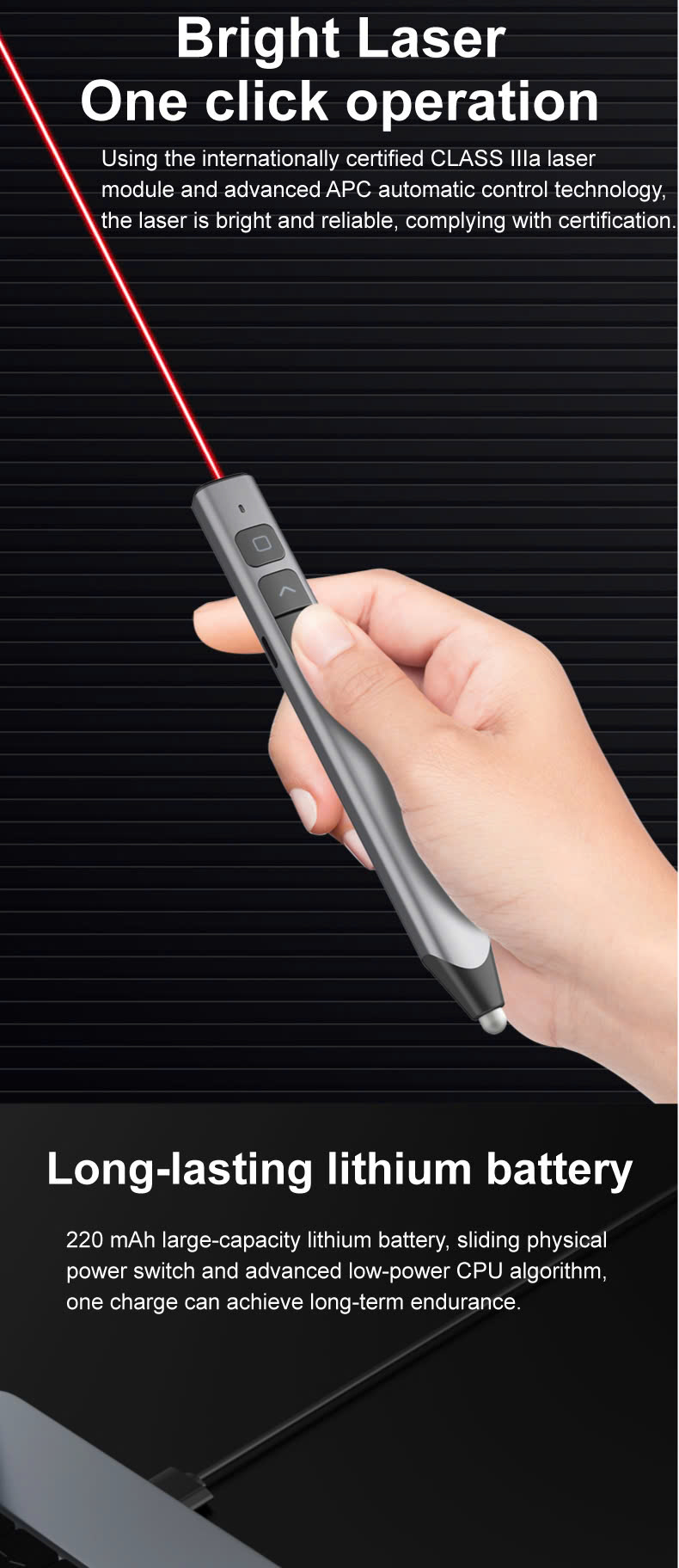 Bút Trình Chiếu VSON N51 – Tia Laser Xanh và Laser Đỏ Cực Nét | Pin Sạc Dùng Lâu sử dụng mọi hệ điều hành - Hàng nhập khẩu