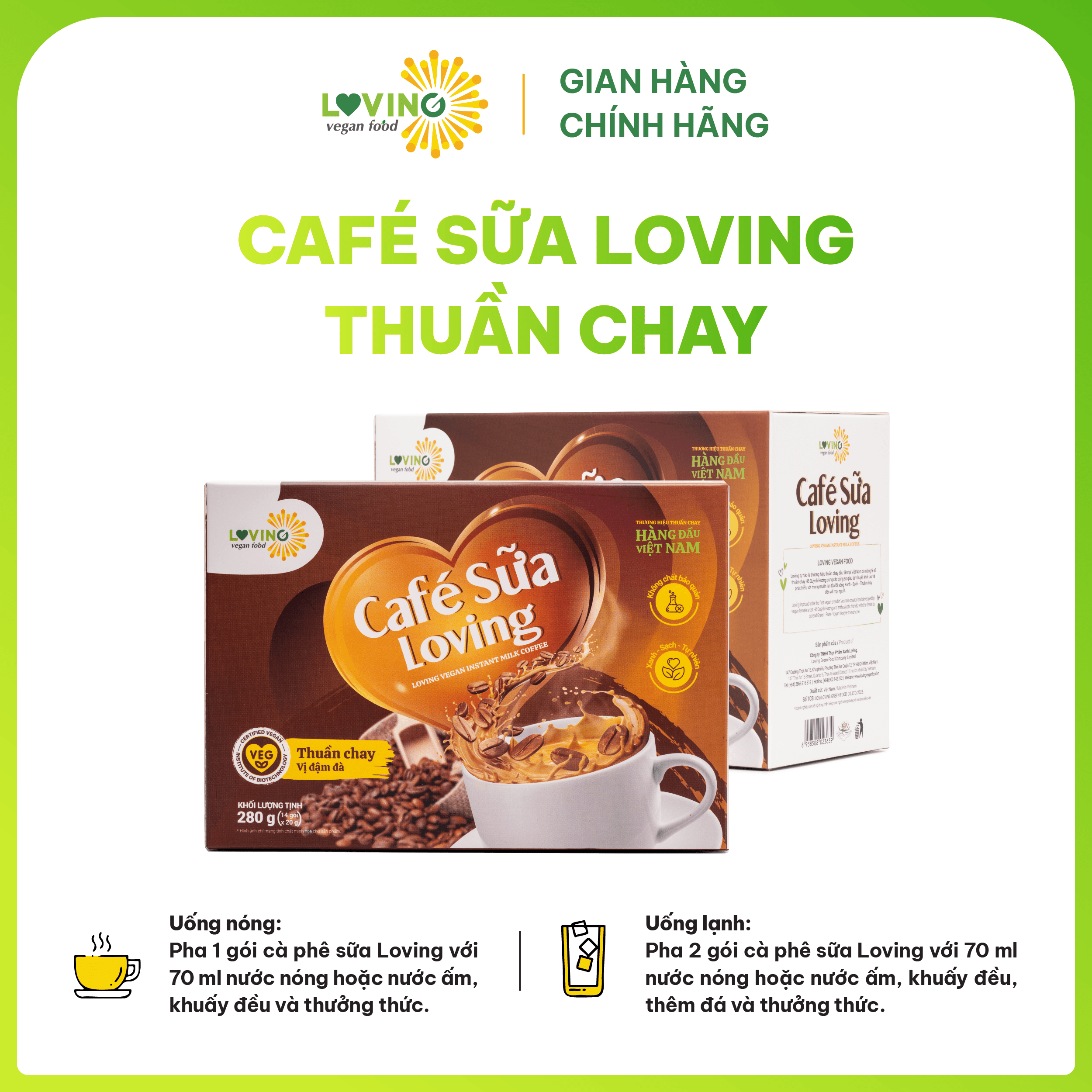 Cà Phê Sữa Loving Thuần Chay Gói 20gram