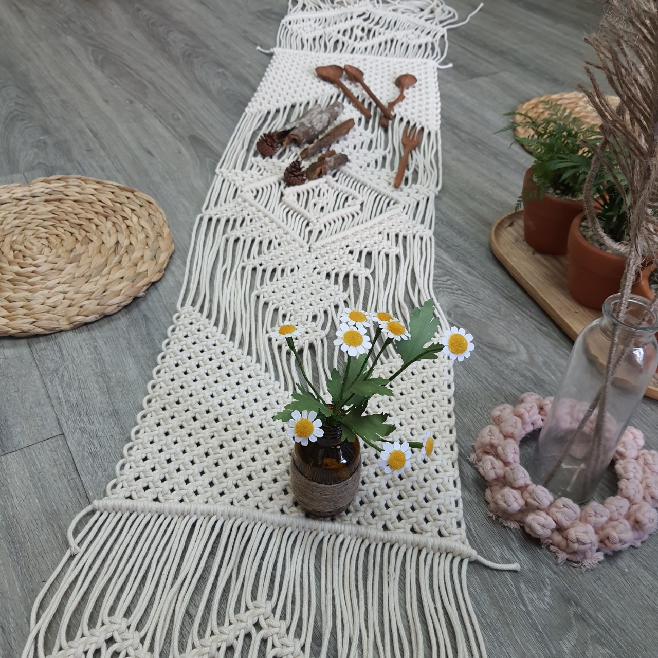 Khăn trải bàn macrame - Trang trí tân trang lại nhà cửa