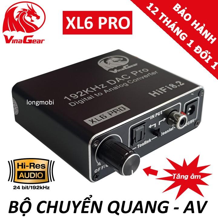 Bộ Chuyển Âm Thanh Quang Học Sang AV Tích Hợp Tăng Âm VinaGear XL6 Pro - Hàng Chính Hãng