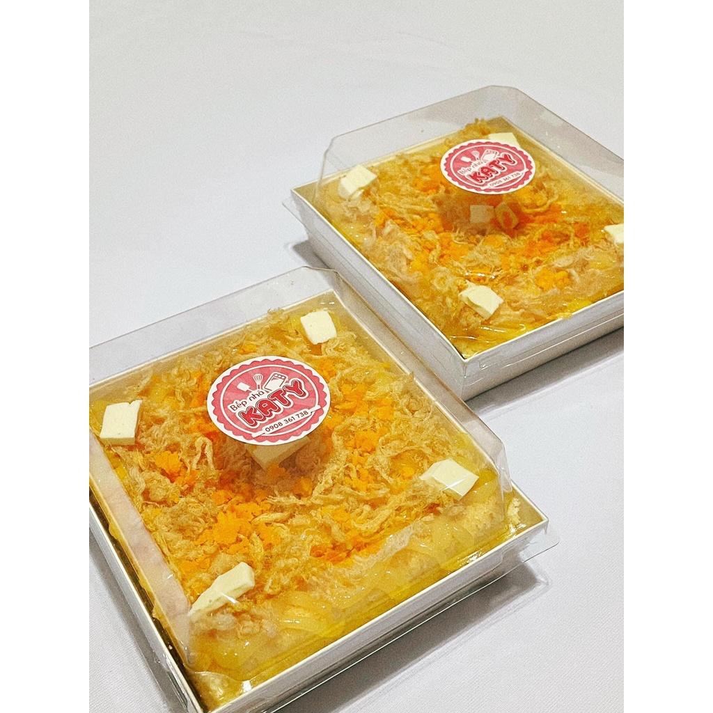 E1413 - Set 50 Hộp E1413 vuông màu nâu giấy kraft - trắng đựng bánh bông lan trứng muối, su sing, trân châu