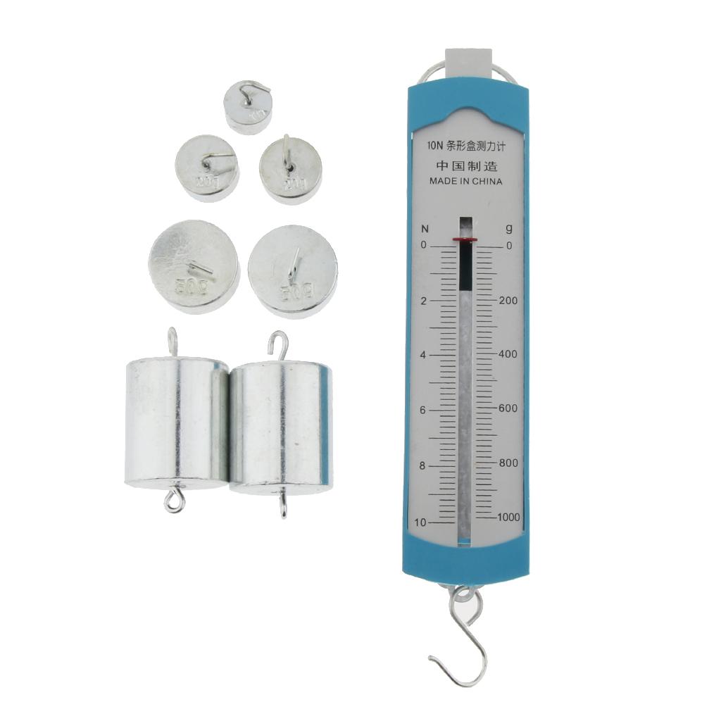 Force Meter Spring Dynamometer Balance Scale Lab Weight Set 200g 50g 20g 10g