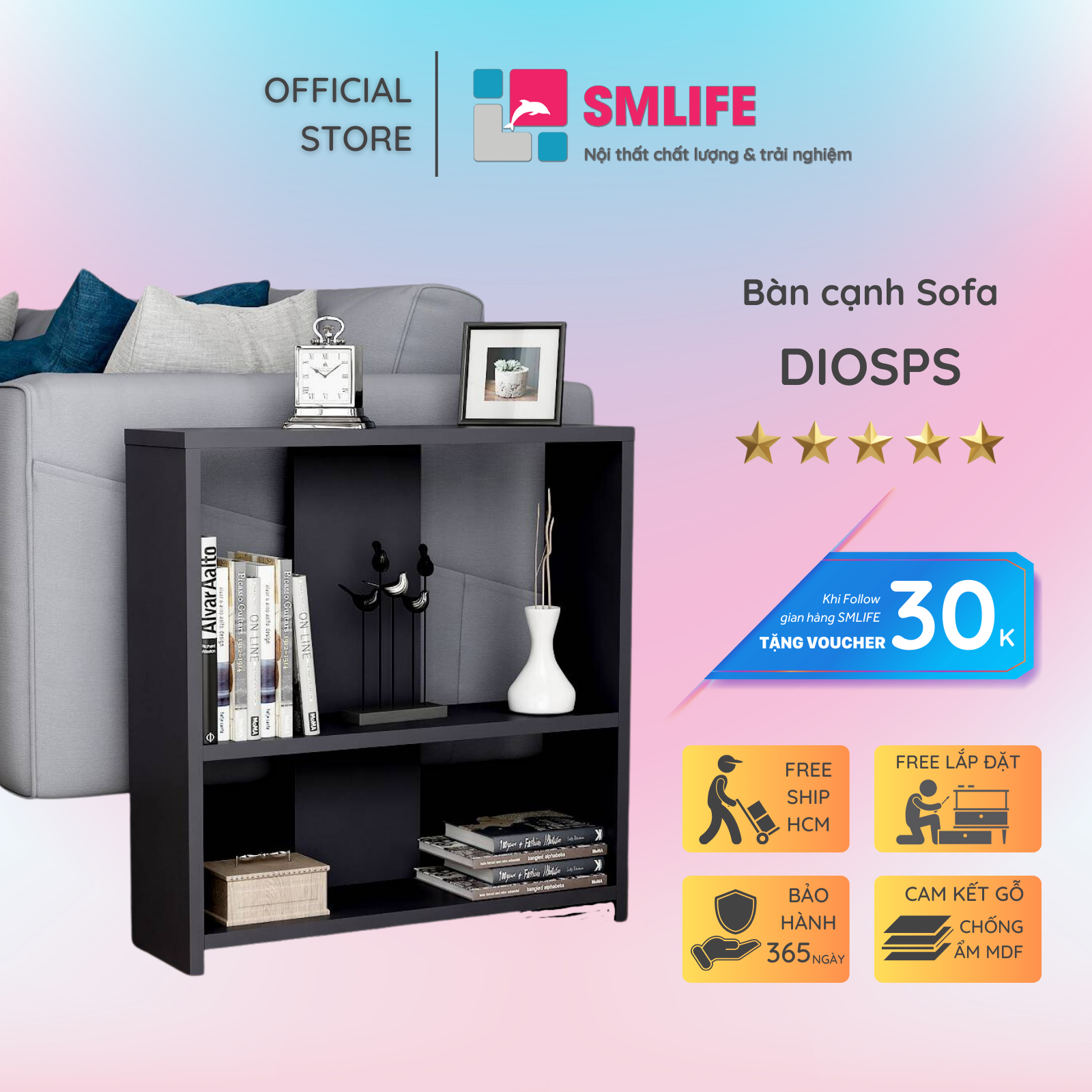 Bàn cạnh sofa SMLIFE Diosps