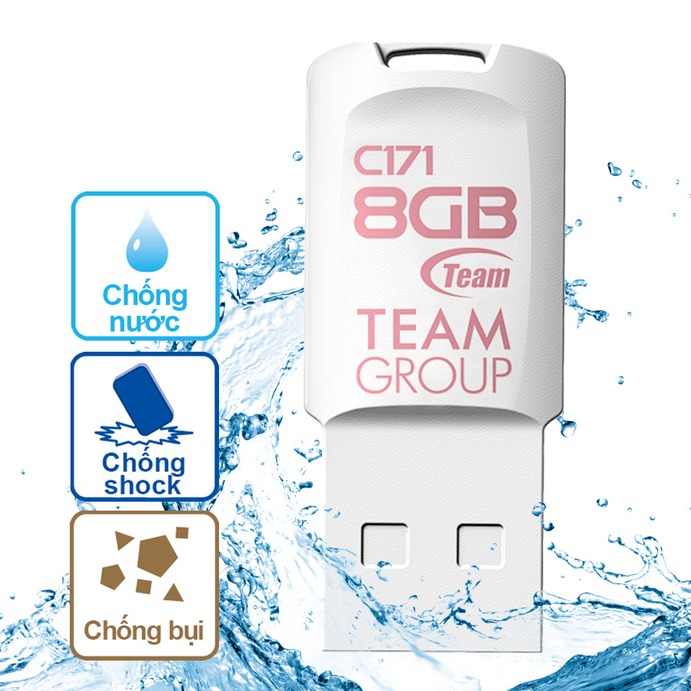 USB 8GB chống nước C171 Team (Trắng) - Hàng Chính Hãng