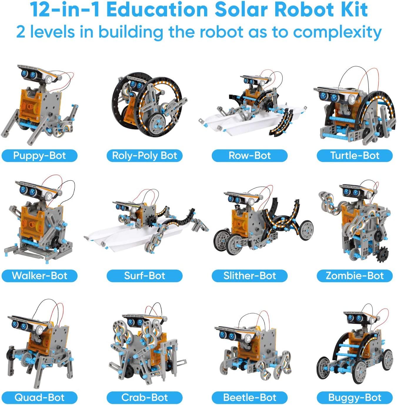 Đồ chơi robot năng lượng mặt trời giáo dục-190 miếng Thí nghiệm khoa học xây dựng DIY