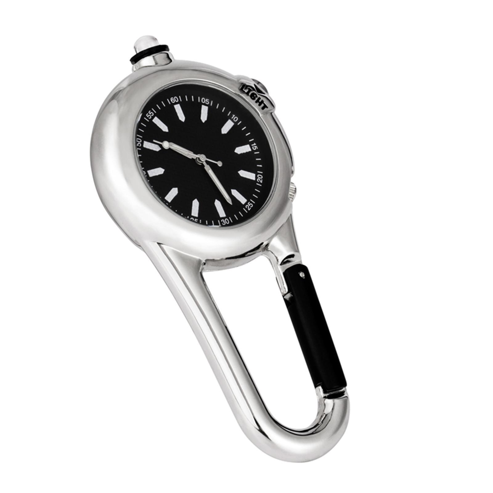 Portable Carabiner Pocket Watch Men Women Watch Luminous with Light Climbing Watch for Outdoor Activities Camping Home Hiking Gear