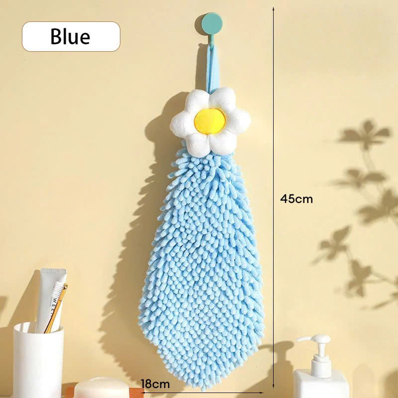 Khăn Lau Tay Hình Bông Hoa Treo Tường Microfiber -Khăn Lau Tay Siêu Mềm Treo Nhà Bếp/Nhà Tắm - Khăn Treo Tường Dạng Tua Mềm Mại - Khăn Lau Tay Thấm Hút Khăn Lau Tay Decor Gắn Tường Microfiber