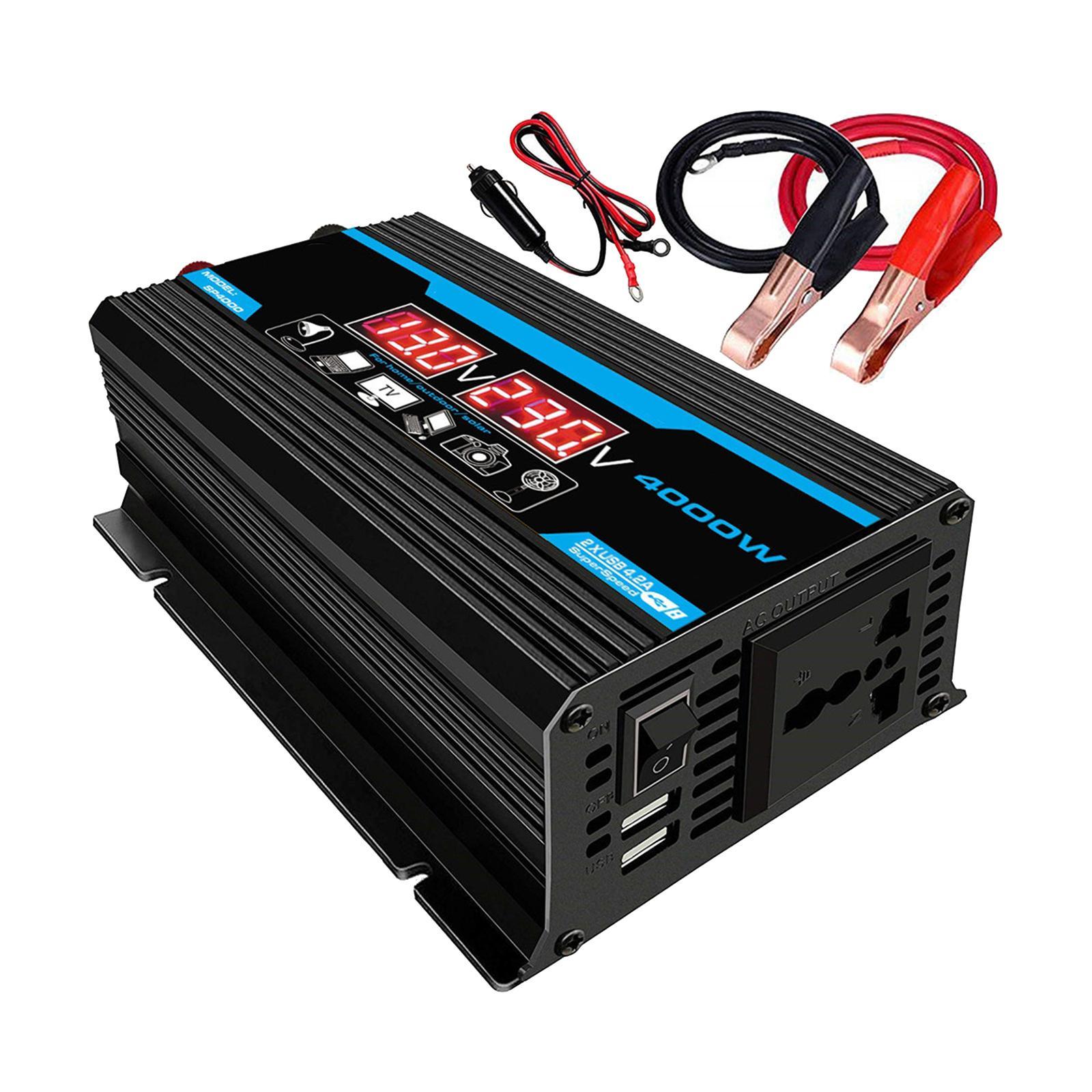 110V/220V Power Inverter and 2 Battery Clip Power Supply