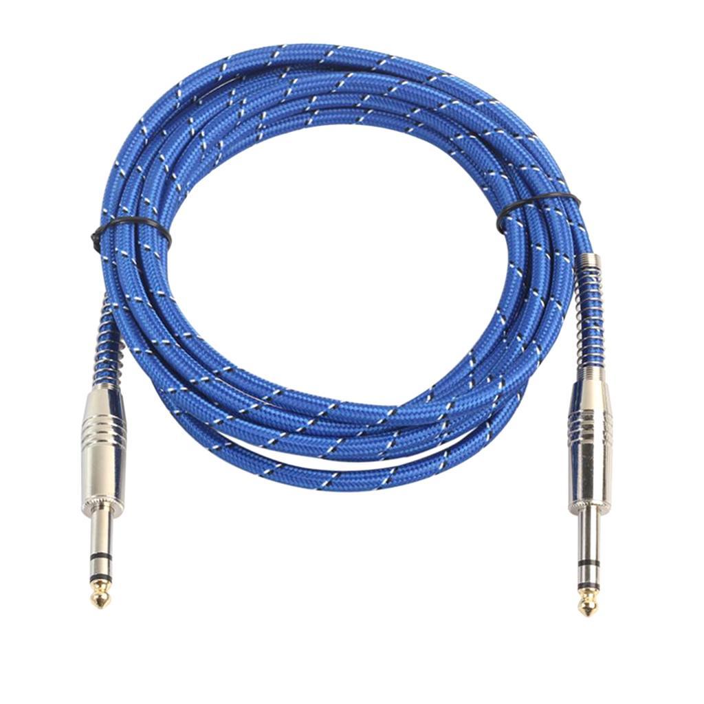 2x 1/4'' 6.35mm Male to 6.35mm Male Plug Patch Cord Cable for Electronic Guitar