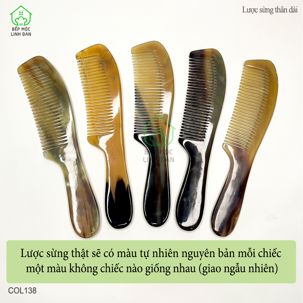 Lược Sừng Thân Dài Xuất Nhật (Size: L-19cm) Dáng Thon Gọn [COL138]