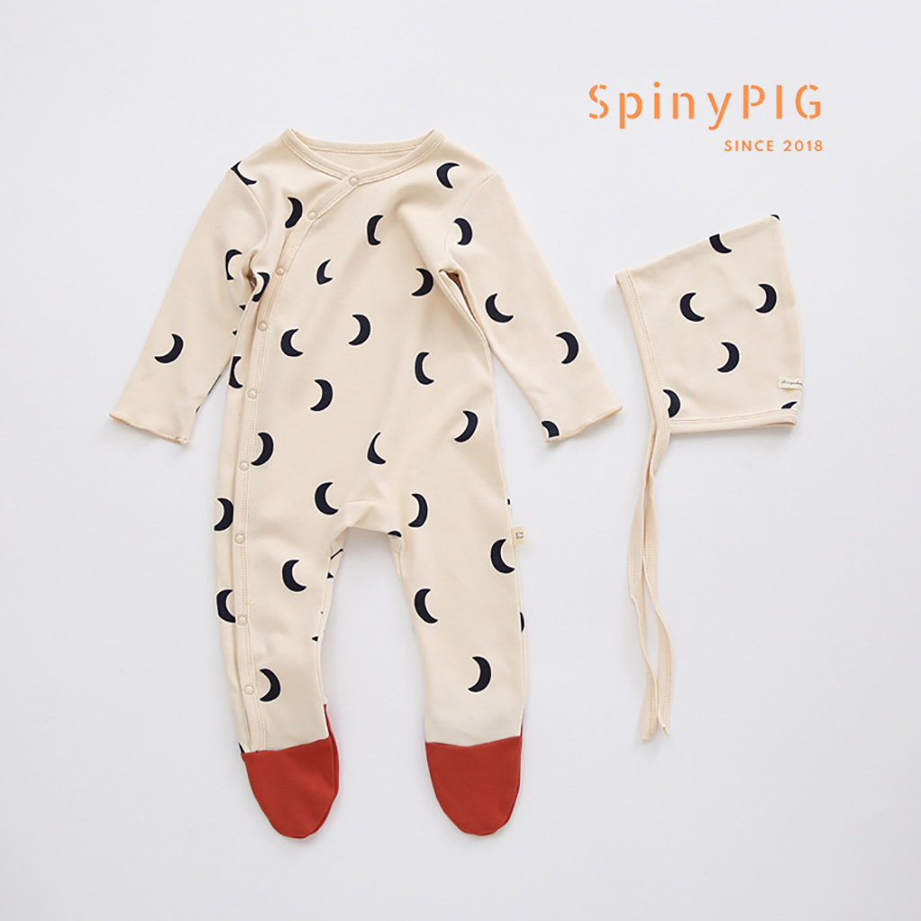 Set body kèm mũ sơ sinh 0-2 tuổi style Hàn Quốc cotton chùm bàn dài tay thu đông