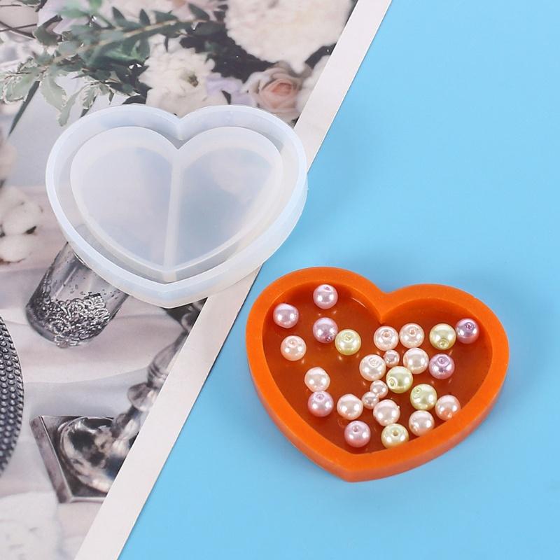 Bộ 5 Khuôn Silicon Làm Móc Khóa , Dây Chuyển Hình Dấu Chân Mèo - Ong - Trái Tim - Bướm - Tròn