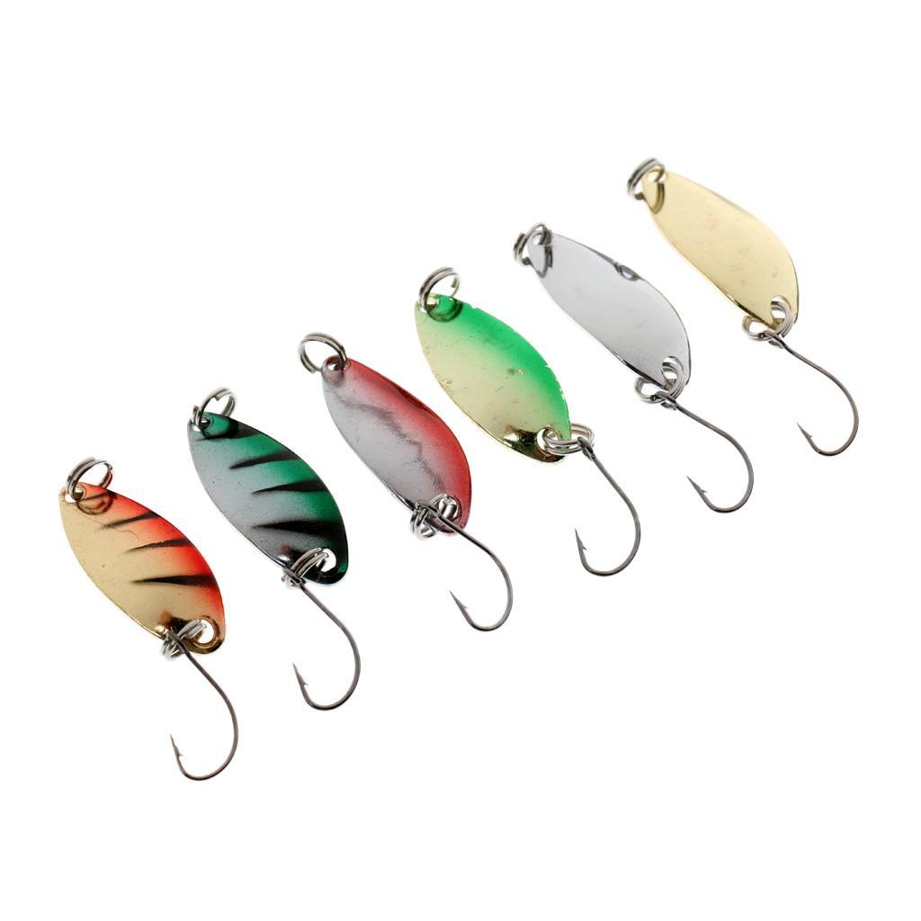 Fishing Lures Metal Spoons Hard Baits 16pcs Set Fishing Lures Spinner Baits Single Hook Tackle Salmon Bass