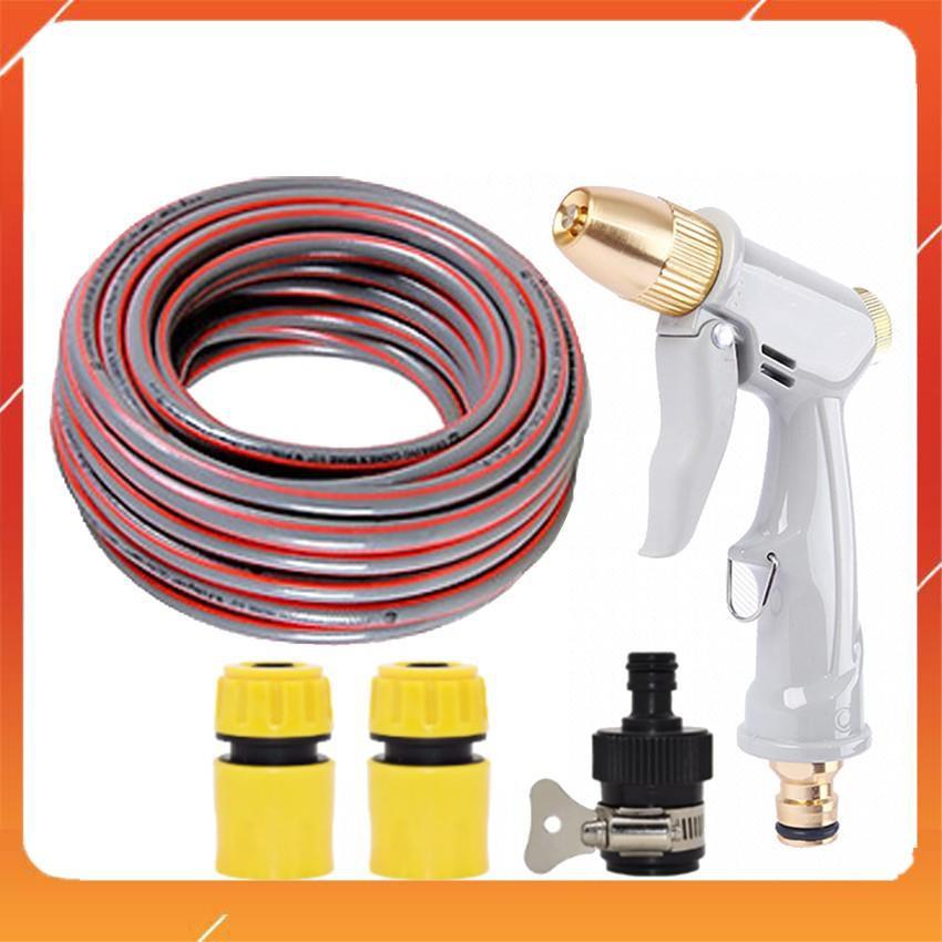 Bộ dây vòi xịt nước rửa xe, tưới cây tăng áp 3 lần, loại 15m 206846