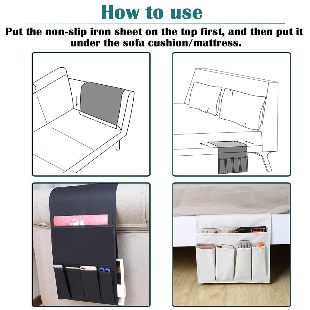 SOFA Tay trống tổ chức Tạp chí điều khiển từ xa Túi lưu trữ túi Caddy Túi chống nước cho  Sách điện thoại di động Snacks mô - Cải thiện lớn hơn