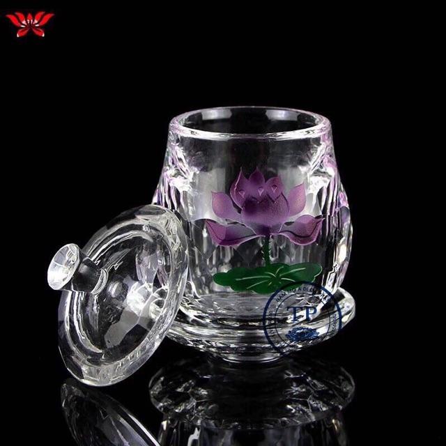 Chén pha lê hoa sen đế tròn nhỏ KH1277