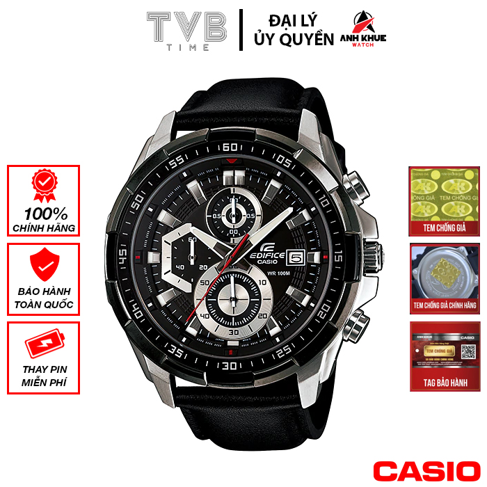 Đồng hồ nam dây da Casio Edifice chính hãng EFR-539L-1AVUDF