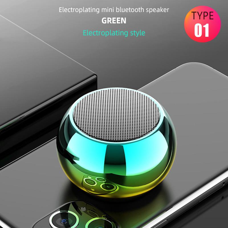 Điện thoại di động Loa Bluetooth Loa siêu trầm hộp âm thanh nhỏ không dây chất lượng cao Loa di động gia đình Quà tặng máy nghe nhạc Màu sắc: Type1 Xanh lục