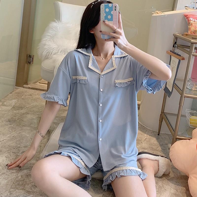 Pijama, Bộ Ngủ Nữ Đồ Mặc Nhà Set Cộc Ba Màu Trơn CCCP04