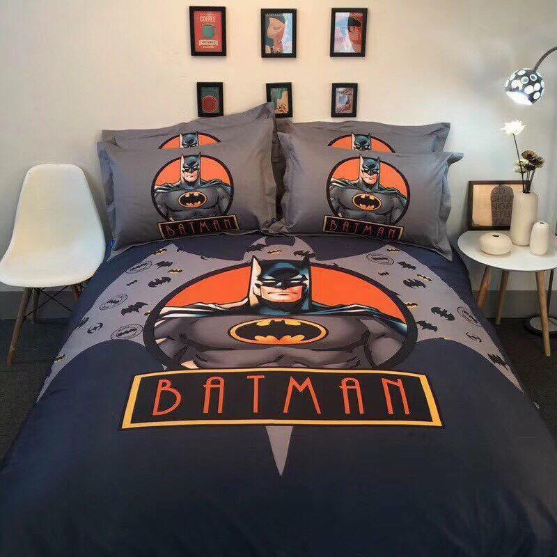 BỘ CHĂN GA COTTON LỤA TRẺ EM HÌNH BATMAN