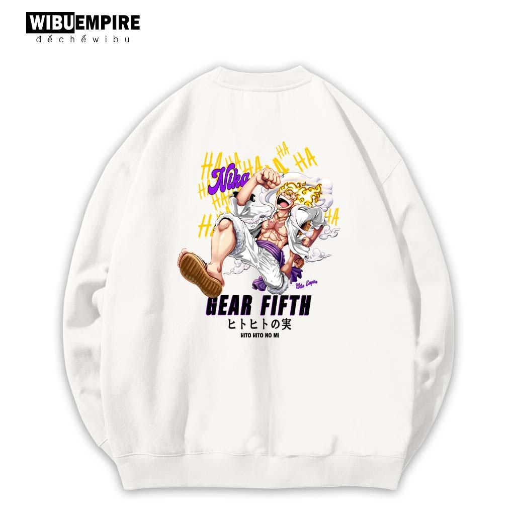 Áo Sweater Form Rộng Monkey D Luffy "Sun God Nika" | Anime One Piece - Áo Sweater Nỉ Bông Form Rộng