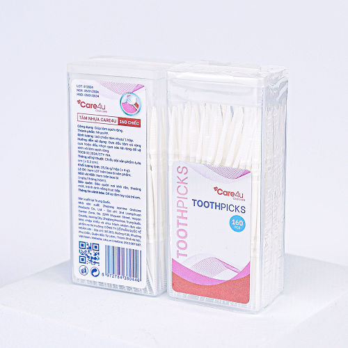 (Mua 4 tặng 1) Tăm nhựa bảo vệ răng miệng Care4u 160 chiếc
