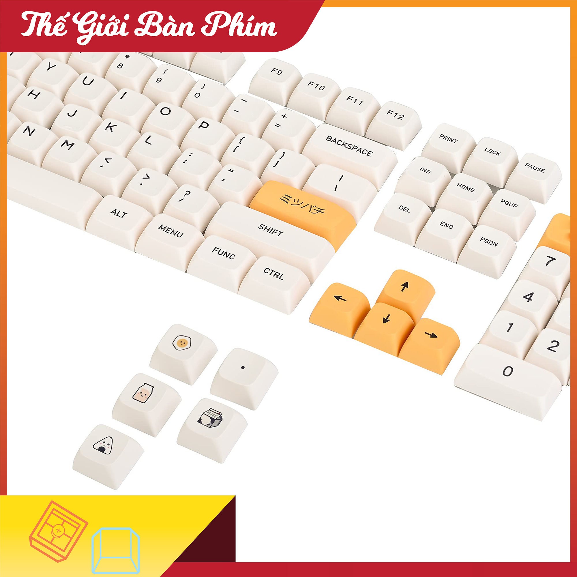 Keycap Bee PBT XDA Profile bàn phím cơ đầy đủ 124 phím