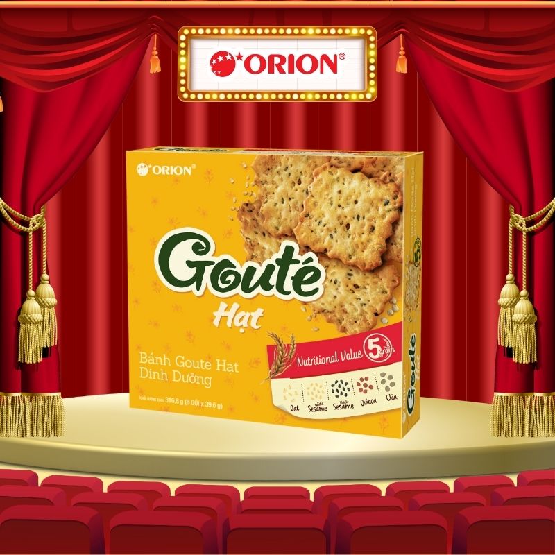 Hộp 8 gói bánh Orion GOUTE HẠT dinh dưỡng (316,8G)