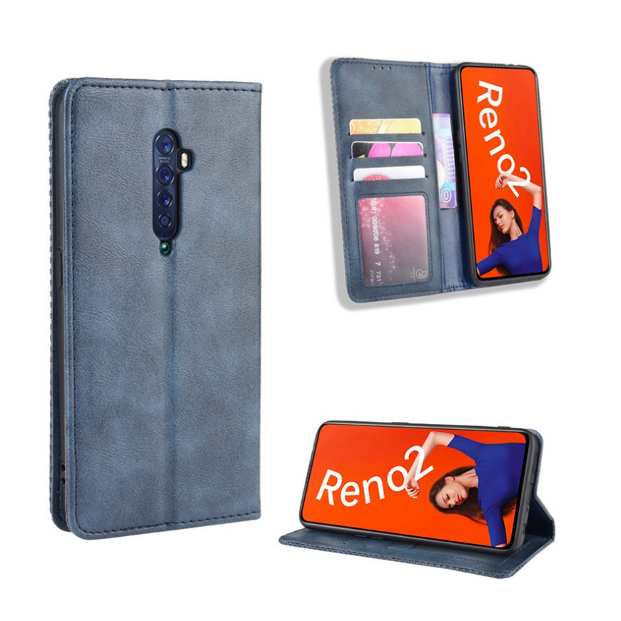 Bao da Flip Wallet Leather dạng ví đa năng siêu bền siêu êm dành cho OPPO Reno2