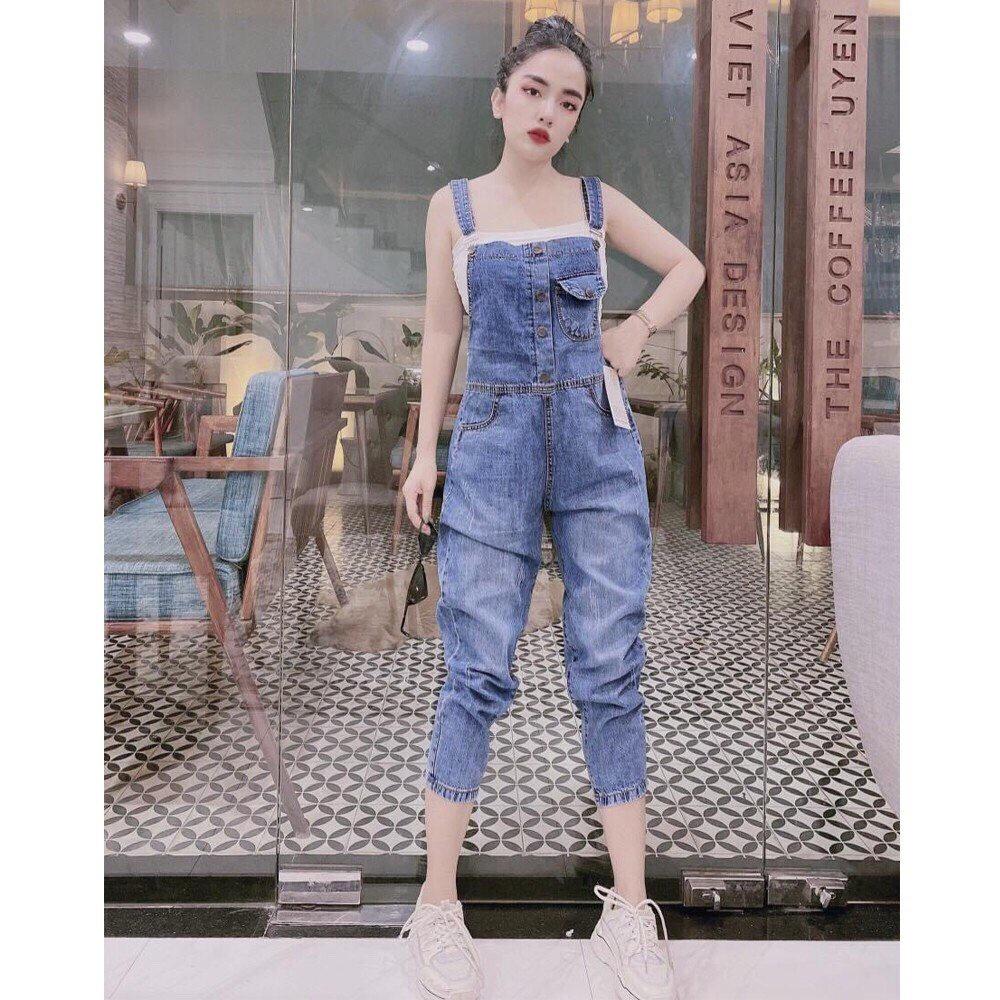 Yếm jean dài nữ - yếm bò ulzzang phong cách hàn quốc cao cấp BEN Shop0807 htb5